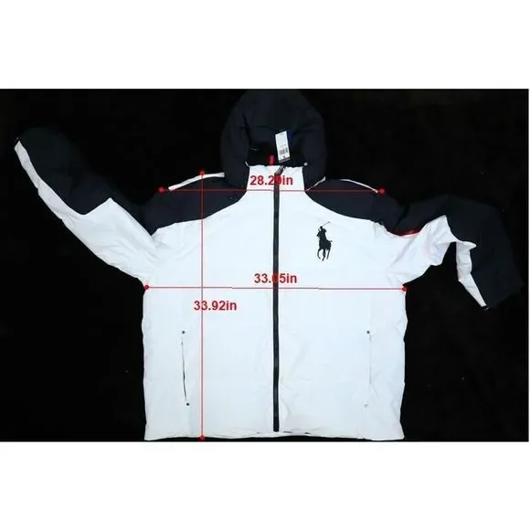 Polo Ralph Lauren Big Pony White Hooded Down Puffer Jacket Big & Tall Mens 4XLT - Picture 4 of 12